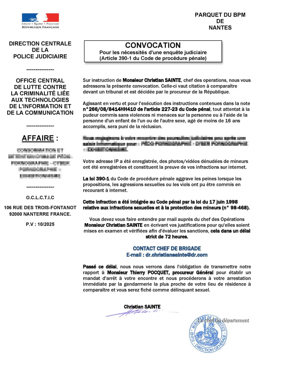 Piece jointe d'origine